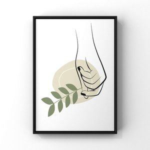 Contemporary Women hand lineart Abstract Art Print